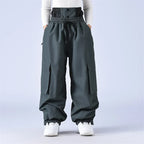 Unisex Baggy Snow Pants - Loose Fit for Snowboard & Ski-Frozenoir-Gray-s-