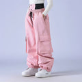 Unisex Baggy Snow Pants - Loose Fit for Snowboard & Ski-Frozenoir-Pink-s-