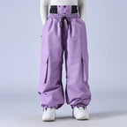 Unisex Baggy Snow Pants - Loose Fit for Snowboard & Ski-Frozenoir-Purple-s-