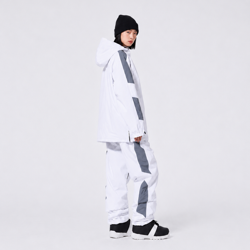 Unisex Ski Suit - Half-Zip Snowboard Jacket with Hood & Snowboard Pants