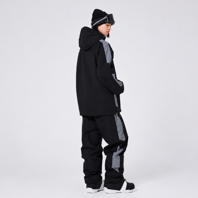 Unisex Ski Suit - Half-Zip Snowboard Jacket with Hood & Snowboard Pants