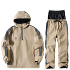 Unisex Ski Suit - Half-Zip Snowboard Jacket with Hood & Snowboard Pants