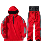 Unisex Ski Suit - Half-Zip Snowboard Jacket with Hood & Snowboard Pants