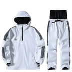 Unisex Ski Suit - Half-Zip Snowboard Jacket with Hood & Snowboard Pants