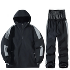 Unisex Ski Suit - Half-Zip Snowboard Jacket with Hood & Snowboard Pants