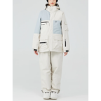 Unisex Ski Suit - Loose Fit Ski Jacket & Pants Set-Frozenoir-Beige-s-
