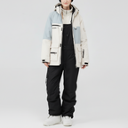 Unisex Ski Suit - Loose Fit Ski Jacket & Pants Set-Frozenoir-Beige/Black-s-