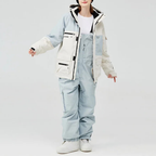 Unisex Ski Suit - Loose Fit Ski Jacket & Pants Set-Frozenoir-Beige/Gray-s-