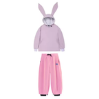 Wasserdichter Snowboardanzug Damen - Süßer Hasenohren-Anorak und Hose