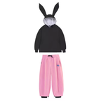 Wasserdichter Snowboardanzug Damen - Süßer Hasenohren-Anorak und Hose