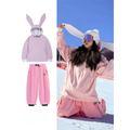 Wasserdichter Snowboardanzug Damen - Süßer Hasenohren-Anorak und Hose