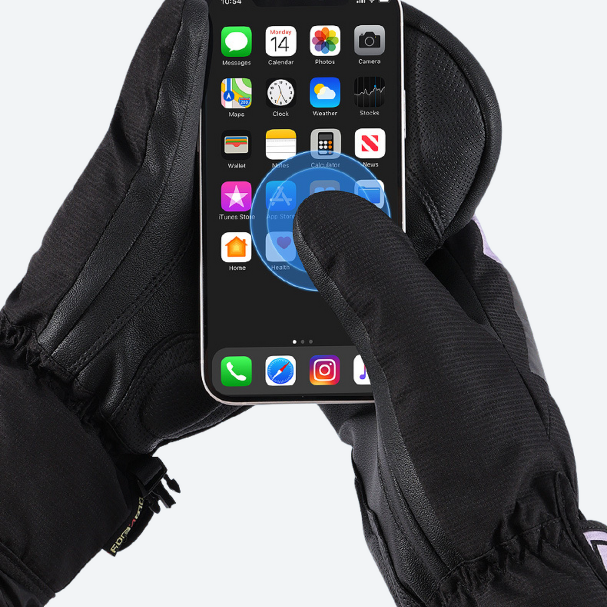 White Ski Mittens with Wrist Guards - Women's & Men's Snowboard Protection