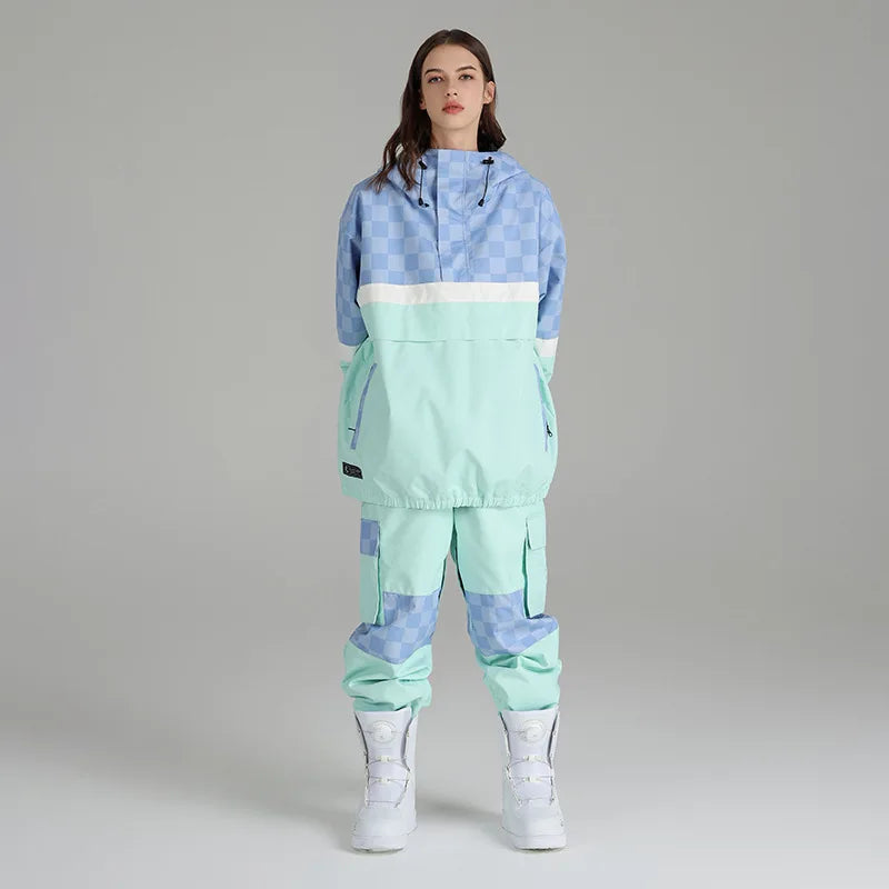 Women's 2-Piece Ski Suit - Ski Jacket & Pants Set-Frozenoir-Light Green-xs-