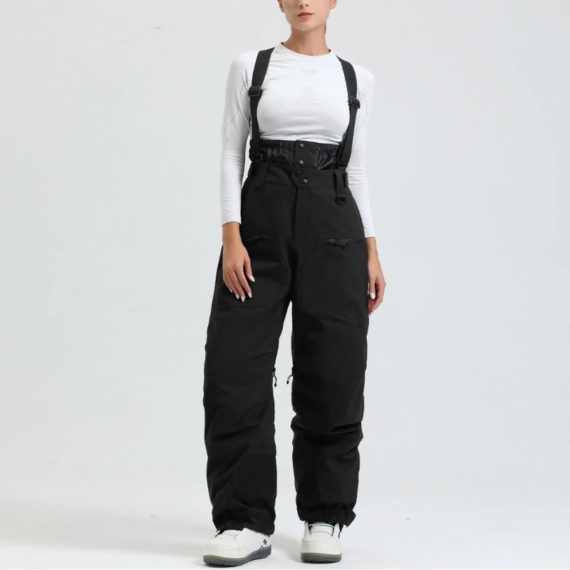 Women's Baggy Ski Pants - Waterproof & Loose for Snow-Frozenoir-Black-s-