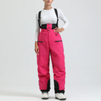 Women's Baggy Ski Pants - Waterproof & Loose for Snow-Frozenoir-Dark Pink-s-
