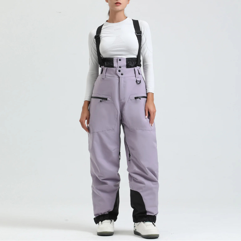 Women's Baggy Ski Pants - Waterproof & Loose for Snow-Frozenoir-Purple-s-