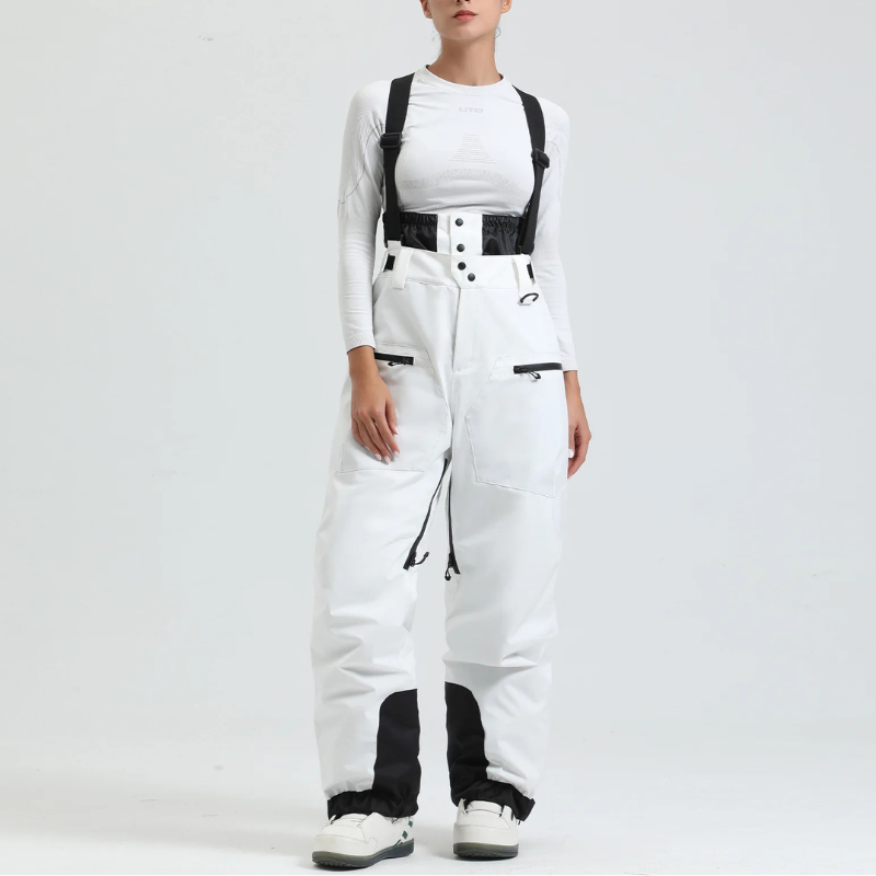 Women's Baggy Ski Pants - Waterproof & Loose for Snow-Frozenoir-White-s-