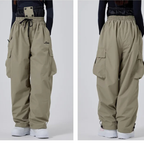 Women's Baggy Snowboard Pants - Waterproof, Loose Fit-Frozenoir-