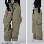 Women's Baggy Snowboard Pants - Waterproof, Loose Fit-Frozenoir-
