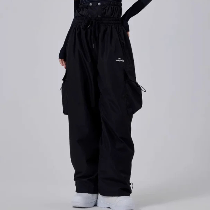 Women's Baggy Snowboard Pants - Waterproof, Loose Fit-Frozenoir-Black-s-