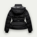 Women's Belted Ski Parka - Insulated Ladies Ski Coat, Black-Frozenoir-