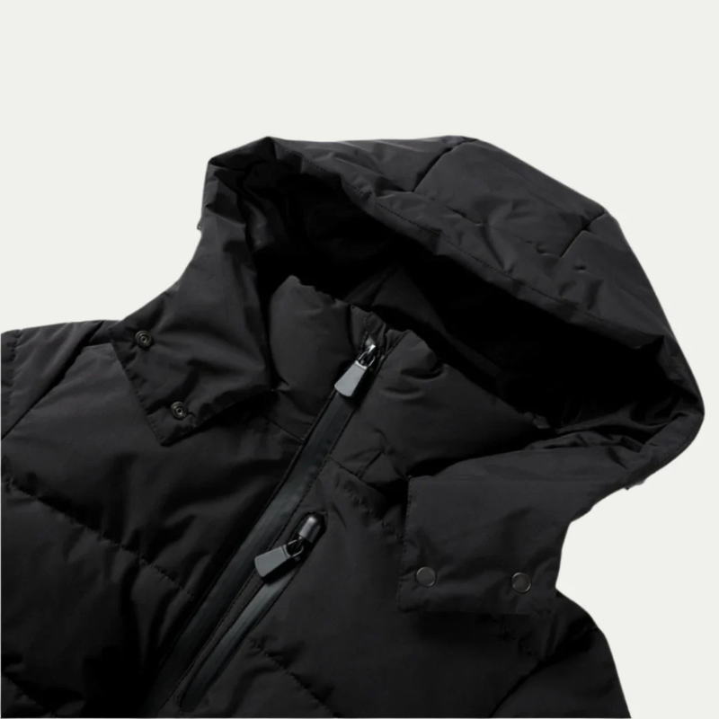 Women's Belted Ski Parka - Insulated Ladies Ski Coat, Black-Frozenoir-