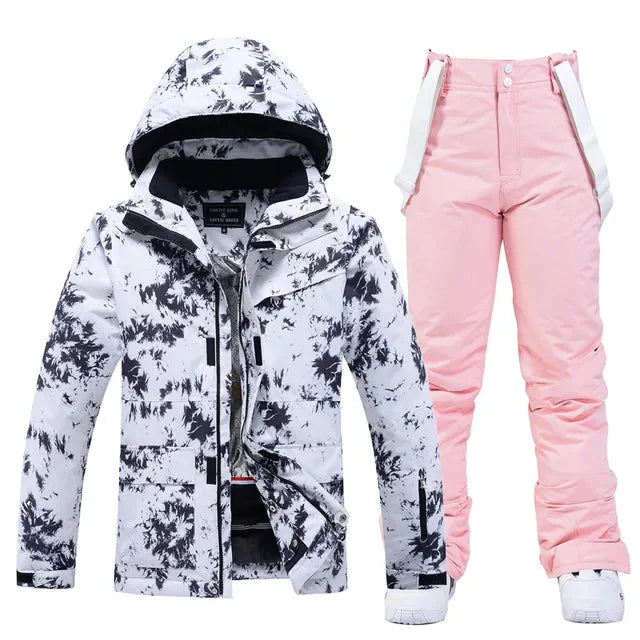 Women's Black Ski Suit - Warm & Waterproof for Winter-Frozenoir-Black/Pink-xs-