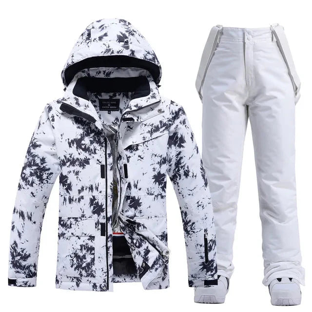 Women's Black Ski Suit - Warm & Waterproof for Winter-Frozenoir-Black/White-xs-