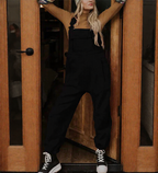 Women's One Piece Ski Suit - Fleece, with Pockets-Frozenoir-Black-s-