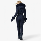 Women's One-Piece Ski Suit - Quilted with Faux Fur Trim