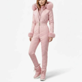 Women's One-Piece Ski Suit - Quilted with Faux Fur Trim