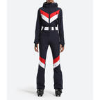 Women's One Piece Ski Suit - Striped & Hooded for Ladies-Frozenoir-