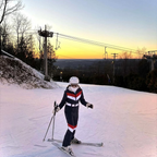 Women's One Piece Ski Suit - Striped & Hooded for Ladies-Frozenoir-