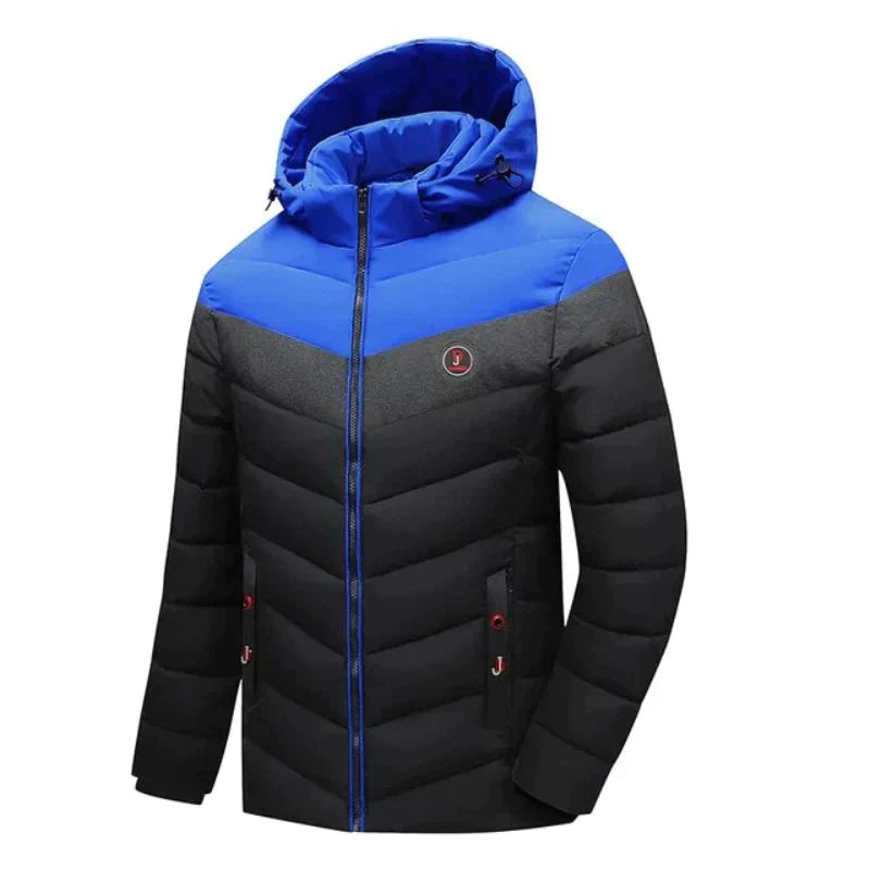 Women's Plush Winter Jacket - Hooded Fleece Coat-Frozenoir-Blue-s-
