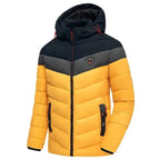 Women's Plush Winter Jacket - Hooded Fleece Coat-Frozenoir-Yellow-s-