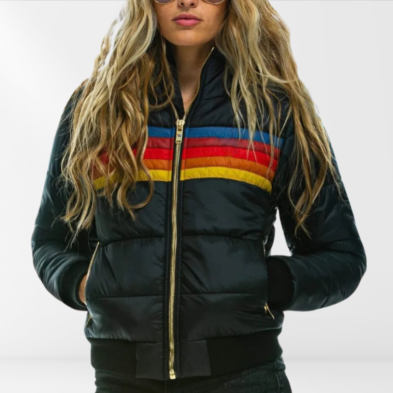 Women's Plush Wintersport Jacket - Hooded Fleece Coat-Frozenoir-