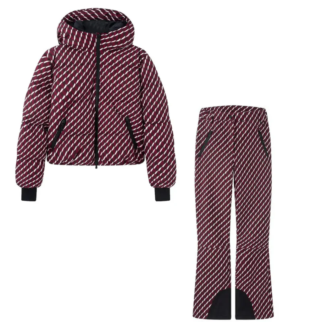 Women's Red Ski Suit - Two-Piece Jacket & Pants Set