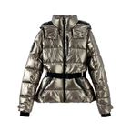 Damen-Skijacke Silber | Wasserabweisend, tailliert, Metallic-Look