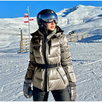 Damen-Skijacke Silber | Wasserabweisend, tailliert, Metallic-Look