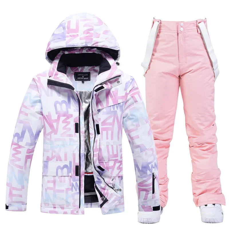 Women's Ski Suit - Warm & Stylish for Ladies-Frozenoir-Purple/Pink-xs-