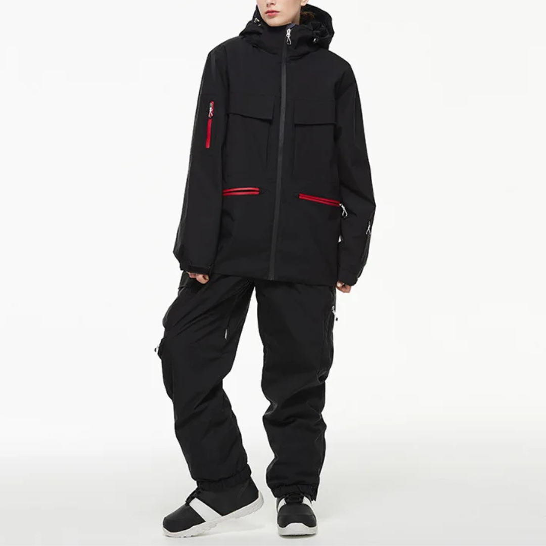 Women's Ski Suit - Waterproof Ski Jacket & Pants Set-Frozenoir-Black-s-