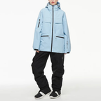 Women's Ski Suit - Waterproof Ski Jacket & Pants Set-Frozenoir-Blue/Black-s-