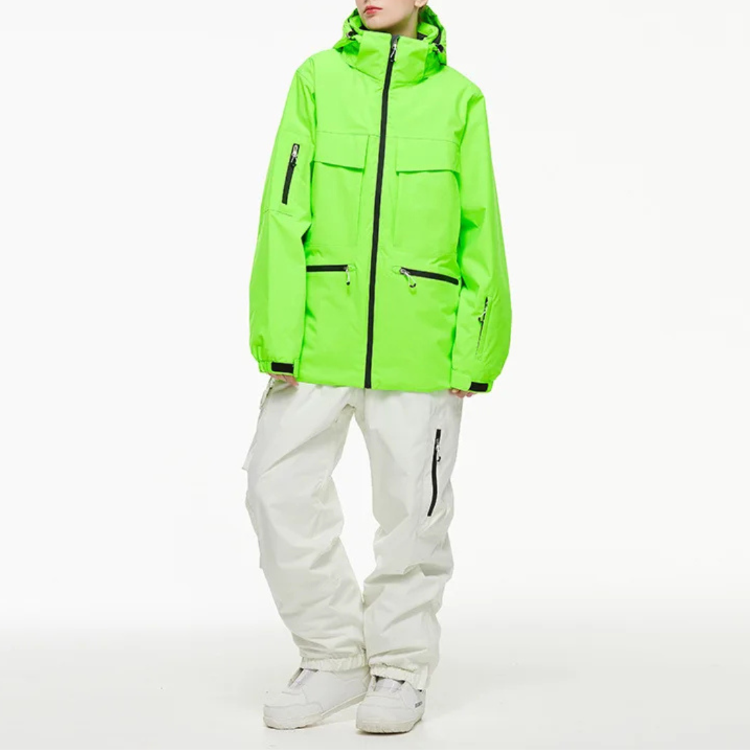 Women's Ski Suit - Waterproof Ski Jacket & Pants Set-Frozenoir-Green/Black-s-