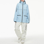 Women's Ski Suit - Waterproof Ski Jacket & Pants Set-Frozenoir-Light Blue/White-s-