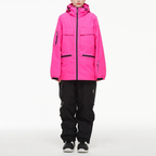 Women's Ski Suit - Waterproof Ski Jacket & Pants Set-Frozenoir-Pink/Black-s-