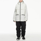 Women's Ski Suit - Waterproof Ski Jacket & Pants Set-Frozenoir-White/Black-s-