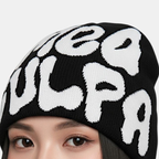 Y2K Graphic Beanie - Printed Knit Hat-Frozenoir-