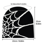 Y2K Knit Beanie - Spider Pattern for Winter-Frozenoir-