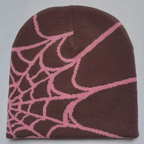 Y2K Knit Beanie - Spider Pattern for Winter-Frozenoir-Khaki-