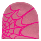 Y2K Knit Beanie - Spider Pattern for Winter-Frozenoir-Pink-